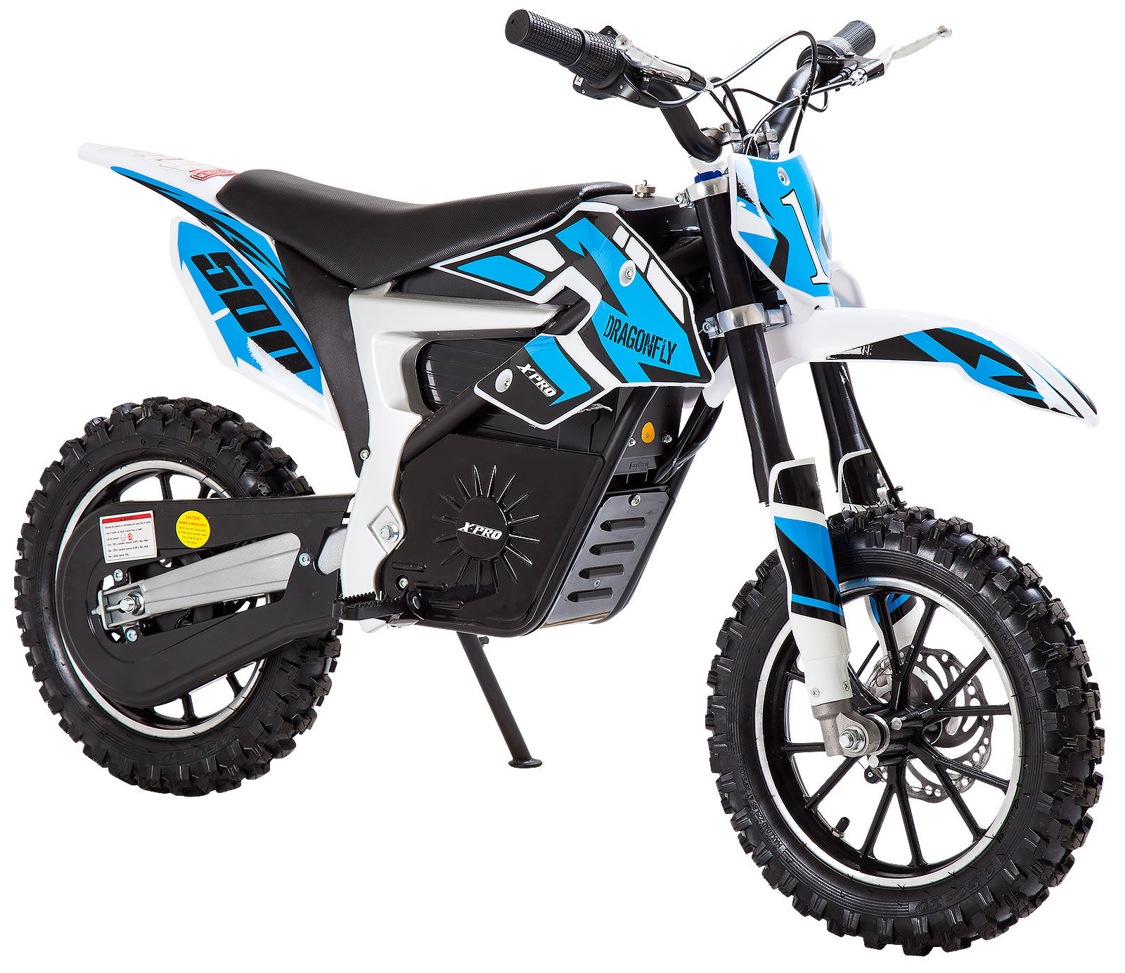 Elektrisk Barncross X-Pro Dragonfly Dirtbike 500W, maximal hastighet 25 km/h, skivbroms fram och bak, sitthöjd 57 cm, Blå
