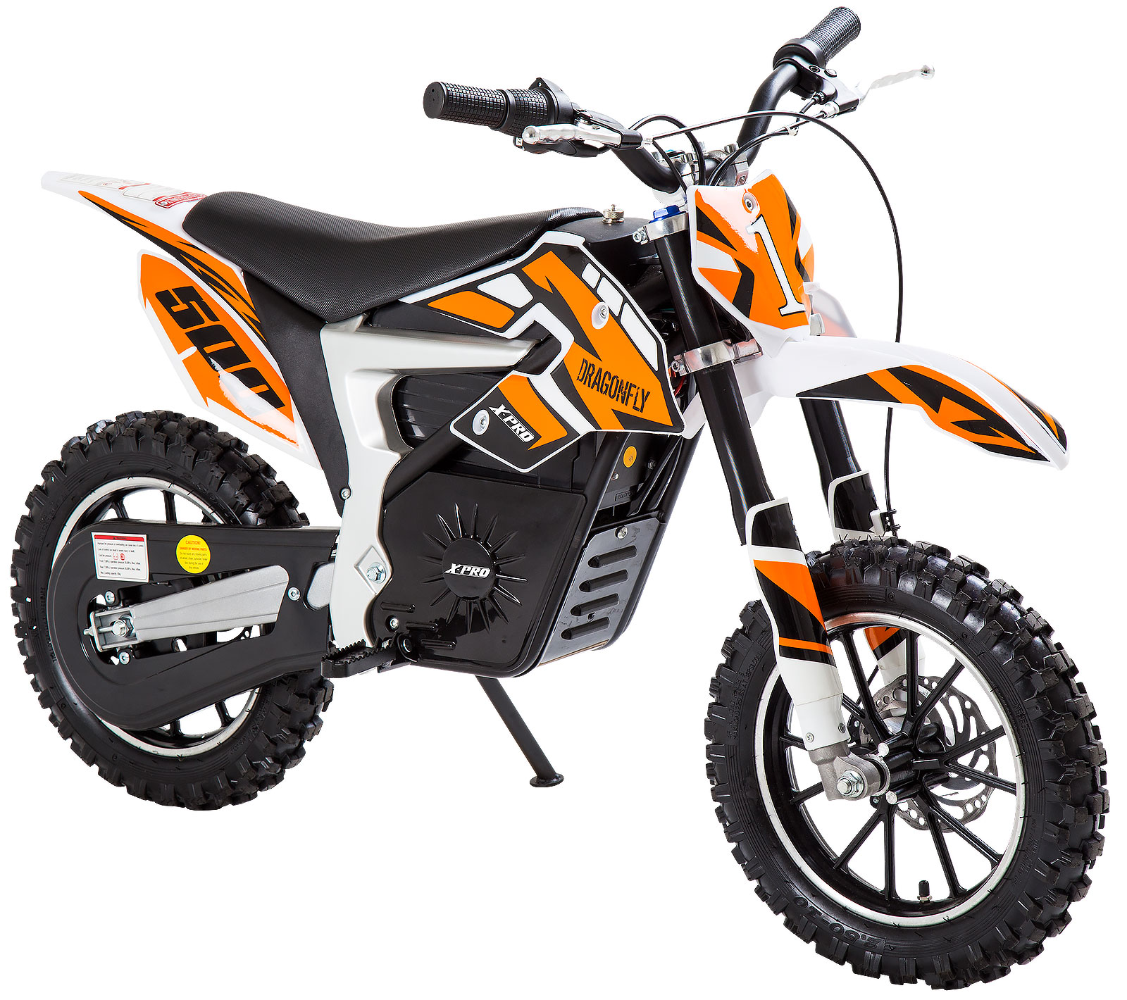 Elektrisk Barncross X-Pro Dragonfly Dirtbike 500W, maximal hastighet 25 km/h, skivbroms fram och bak, sitthöjd 57 cm, Orange