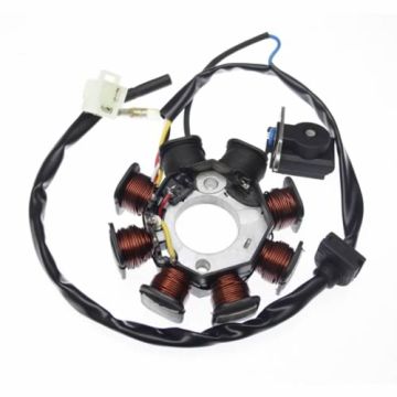 Stator halvvåg 4 kablar-, GY6,  Baotian, Jonway, Kymco, Masaru, Nordia, Peugeot, Vento, Viarelli,