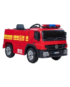 Elbil Brandbil 12V Röd med Blåljus