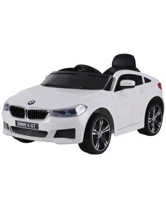 Elbil för barn BMW 6 GT 12V – fjärrkontroll, 3–5 km/h, maxvikt 30 kg – Vit