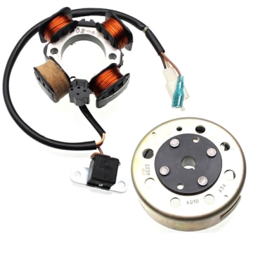 Stator 3 kablar 4 spolar inkl svänghjul-, TGB 101 101 303 Akros Tapo, Morini, TWS Supersport 50