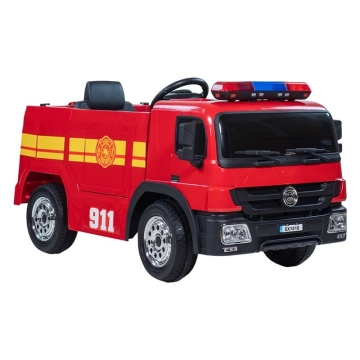 Elbil Brandbil 12V Röd med Blåljus