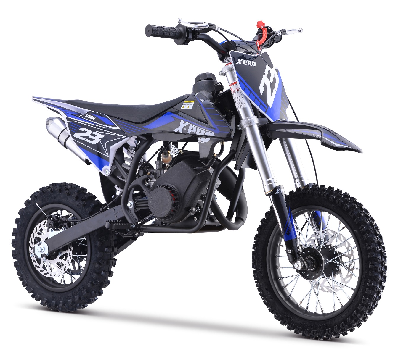 Barncross X-Pro Ride 60cc, sitthöjd 63cm, 45 km/h, minicross, automat växel, skivbromsar, övrigt dirtbike 2-takt bensin och pitbike, Blå