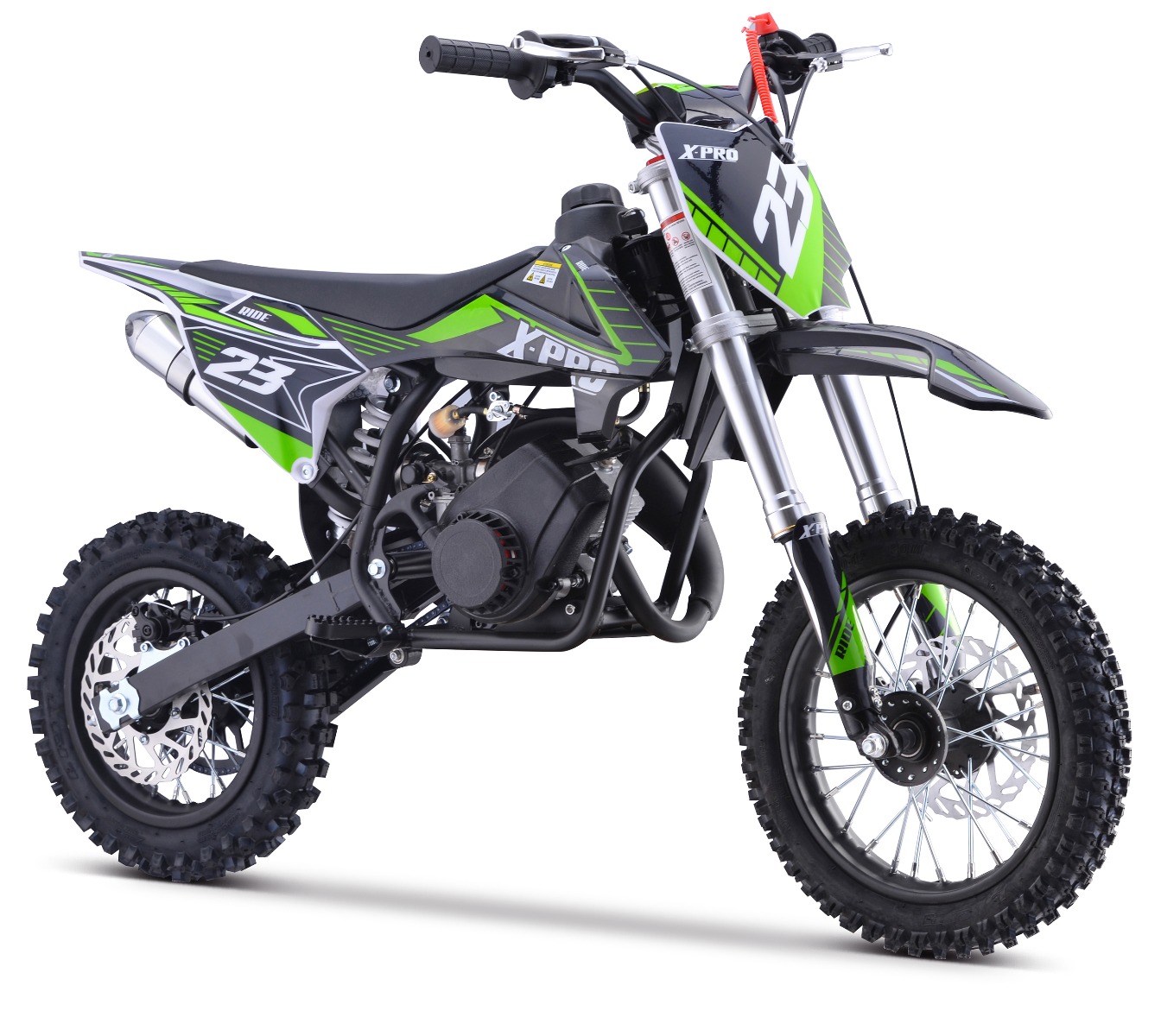 Barncross X-Pro Ride 60cc, sitthöjd 63cm, 45 km/h, minicross, automat växel, skivbromsar, övrigt dirtbike 2-takt bensin och pitbike, Grön