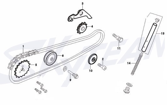 E10: Camchain, tensioner