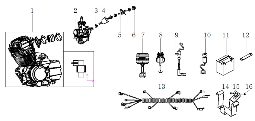 F01: Motor, Elkomponenter