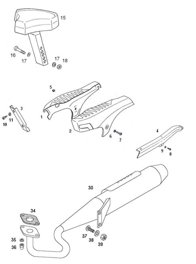 F08: Exhaust, Seat, Covers