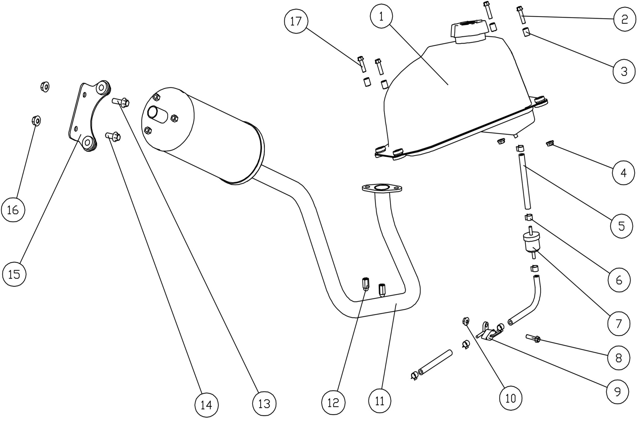 F13: Tank, Avgassystem