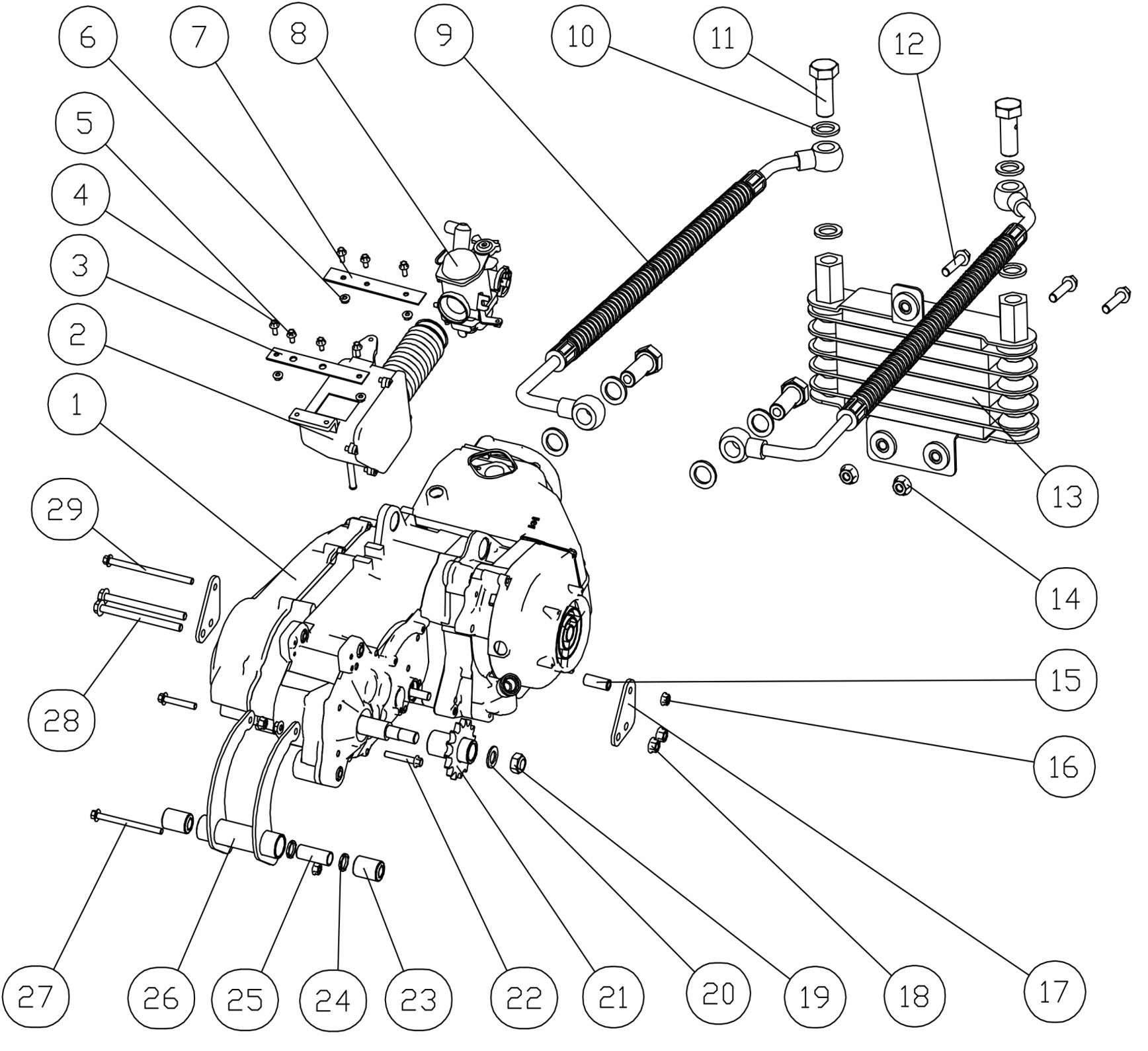 F01: Motor, Oljekylare