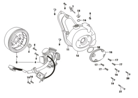 E07: Generator / Left crankcase cover