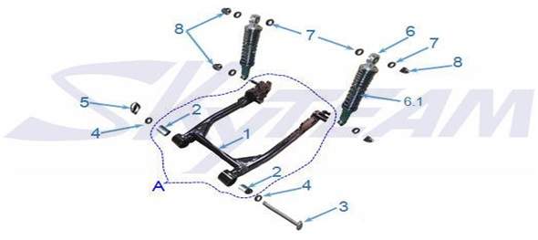 E15: Rear swing, rear shock absorber main product photo